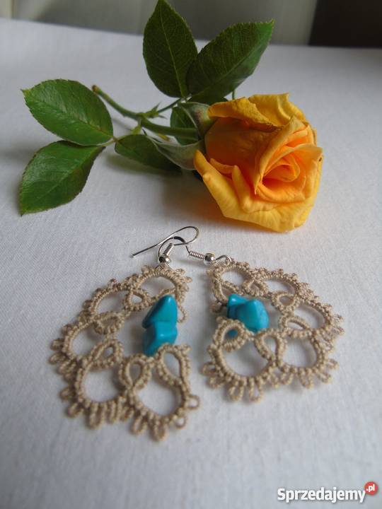 Kolczyki Frywolitkowe Wiśniowa