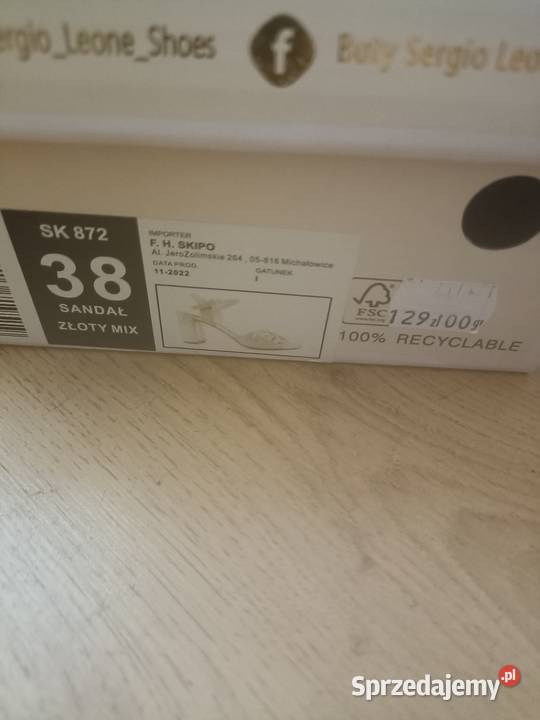 Złote sandały Sandały i klapki Sokółka sprzedam