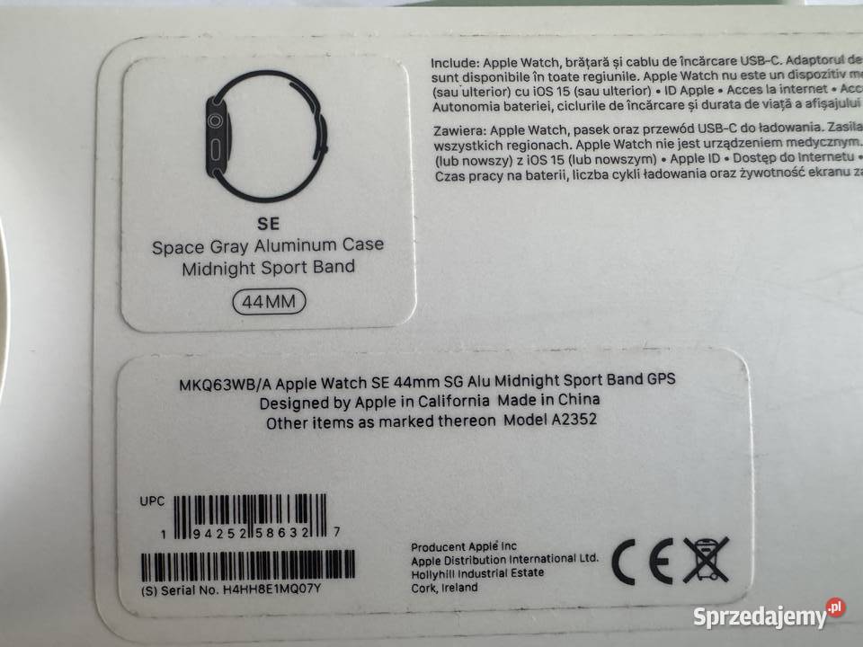 Apple Watch SE 44mm GPS Elektronika Zielona Góra