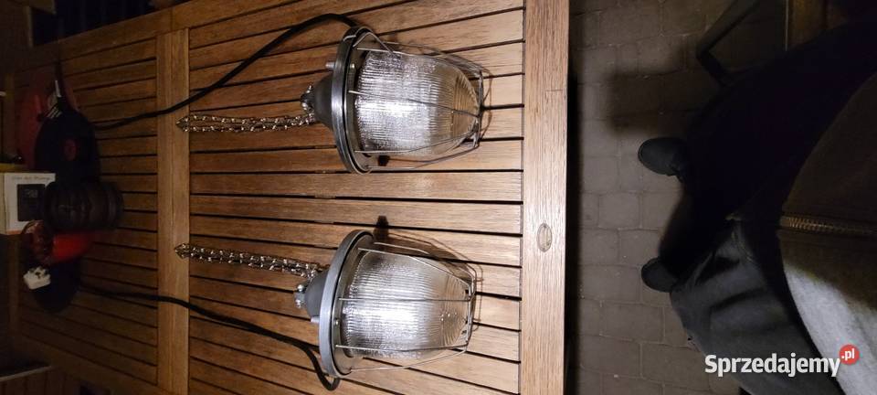 Komplet 2 lamp loft industrialnych PRL renowacji