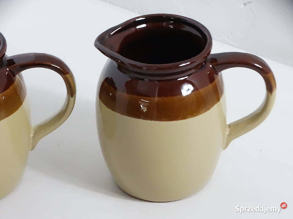 Zestaw Dwóch Solidnych Ceramicznych Dzbanków Biłgoraj