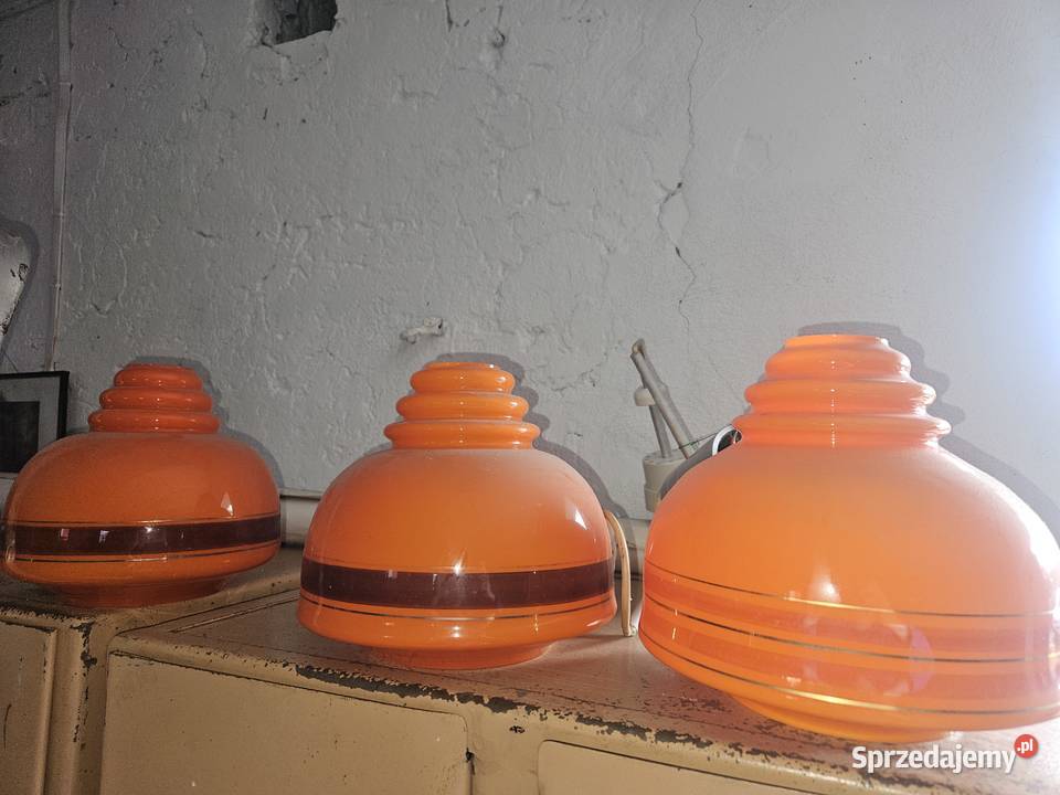 lampa wisząca lata 70 delam polska unikat trzy Lampy wiszące Żółkiewka-Osada sprzedam
