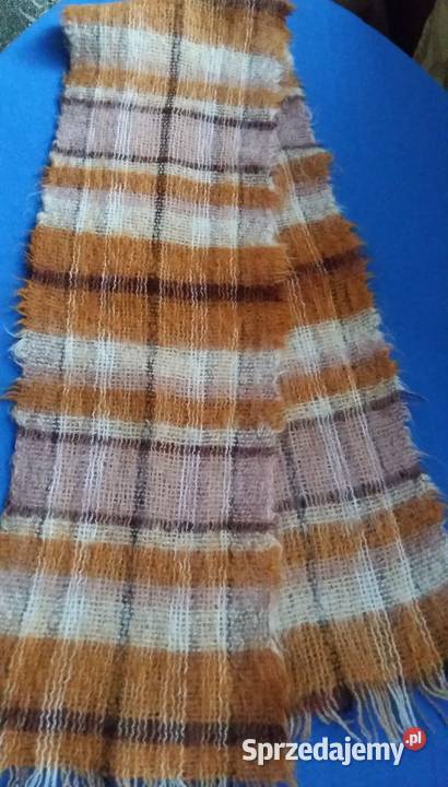 Wełniany szalik w miodowym beżowym kolorzeSzal Uniseks łódzkie Łódź