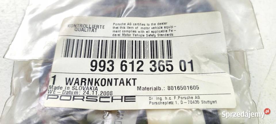 CZUJNIK ZUŻYCIA KLOCKÓW HAMULCOWYCH TYŁ PORSCHE lubelskie