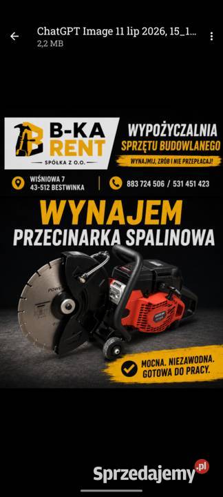 Wynajem Przecinarki Spalinowej Mocna i Bestwinka