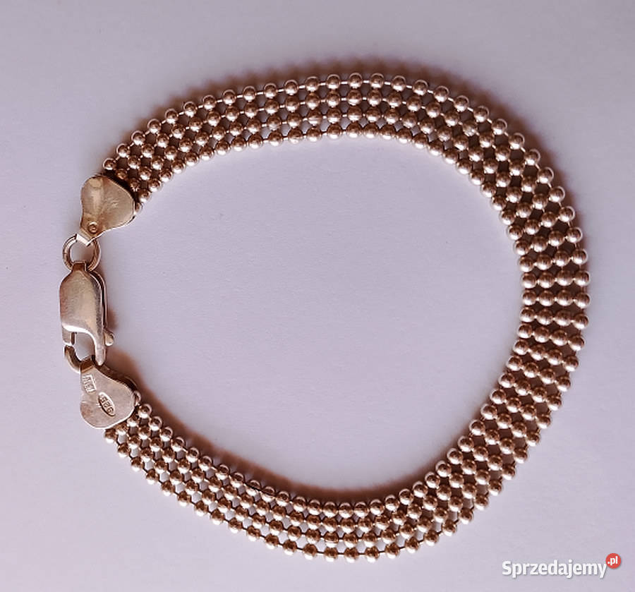 bransoletka srebrna 4 rzędy kulek sprzedam