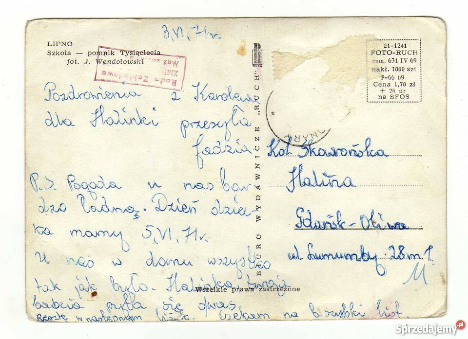 LIPNO SZKOŁA POCZTÓWKA CZARNO BIAŁA Krynki