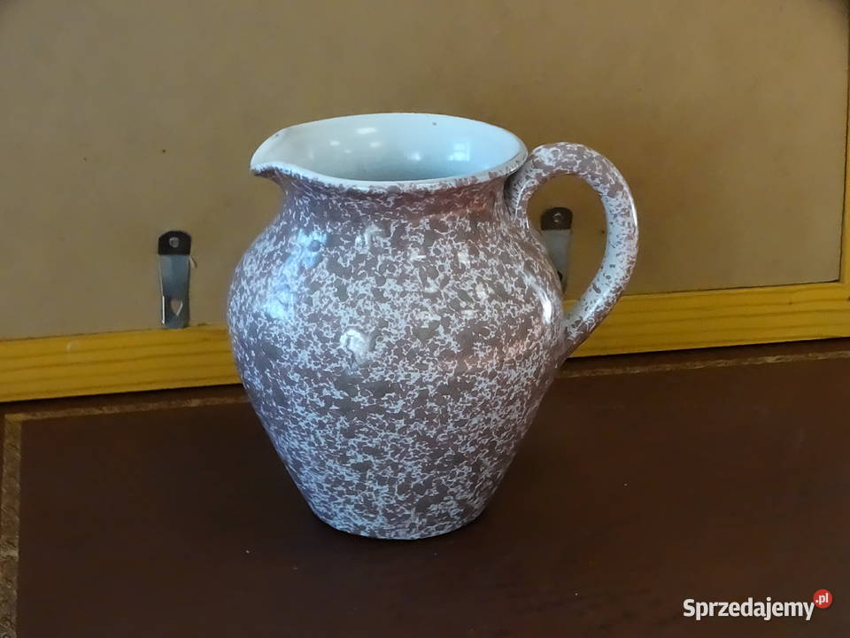 Dzbanek ceramiczny kamionka nakrapiany vintage lubelskie Biłgoraj