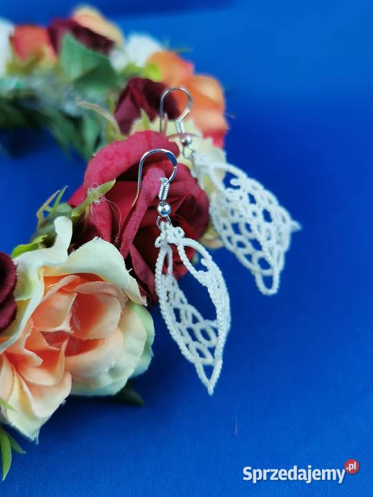 Kolczyki frywolitkowe Wiśniowa