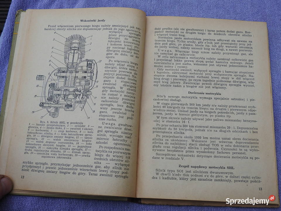 Obsługa Motocykla SHL 125 1953 stan nie Sokół mazowieckie Warszawa