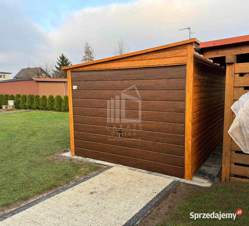 Garaż blaszany 3x45m Brama uchylna drewnopodobny Sprzedaż Gdynia sprzedam