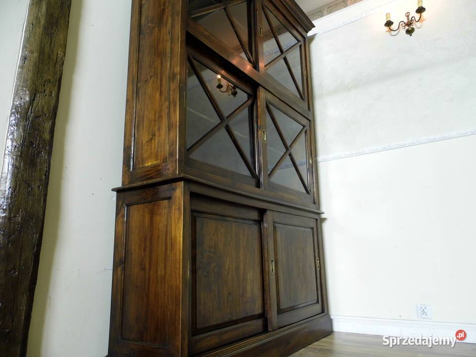 Piękna Unikatowa Biblioteka Witryna Lite Drewno Regały Zielona Góra