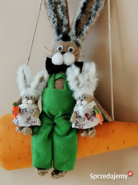 Zabawna dekoracja wielkanocna z zajączkami na Katowice sprzedam
