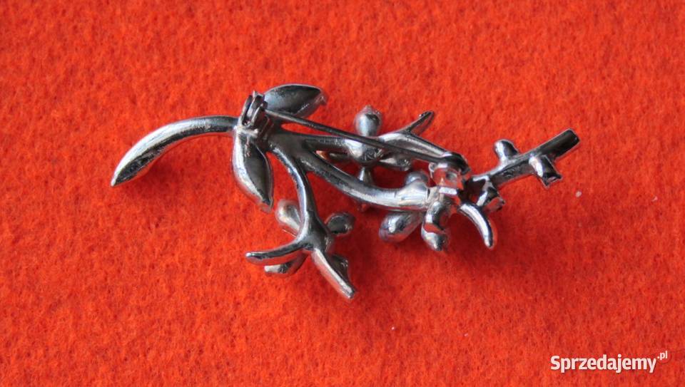 Stara angielska broszka szklista małopolskie Ochojno