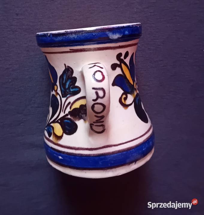 Ceramiczny kubek kufel Korond Rumunia malował Koźminek