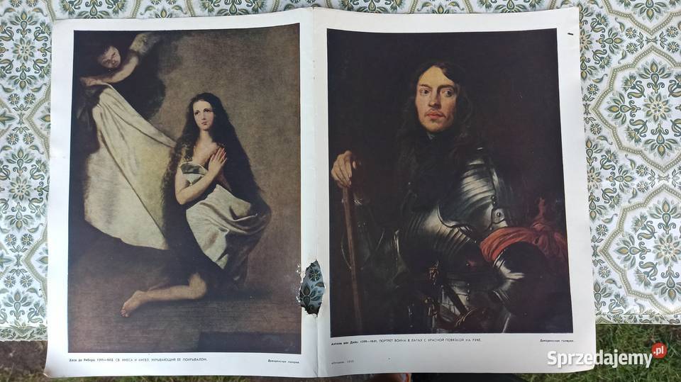 Stara książka z reprodukcjami obrazów portretów Wieluń