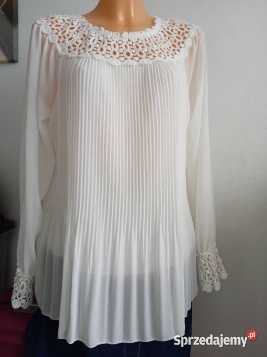 Biała plisowana bluzeczka podlaskie Grajewo sprzedam