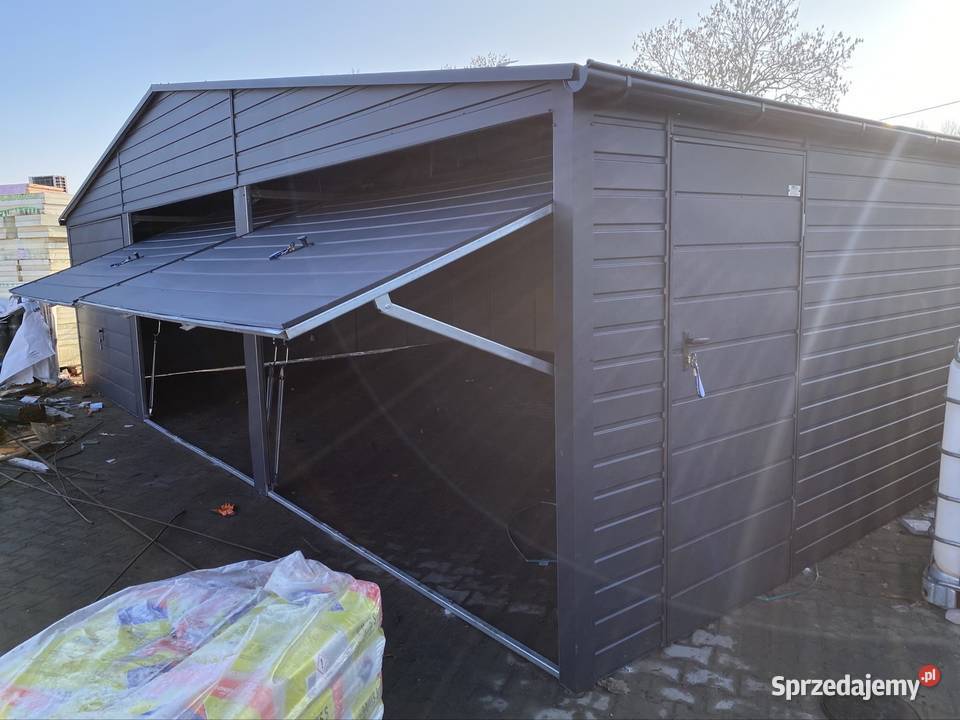 Garaż 9x6 AntracytPoziomy panel blachy Radom