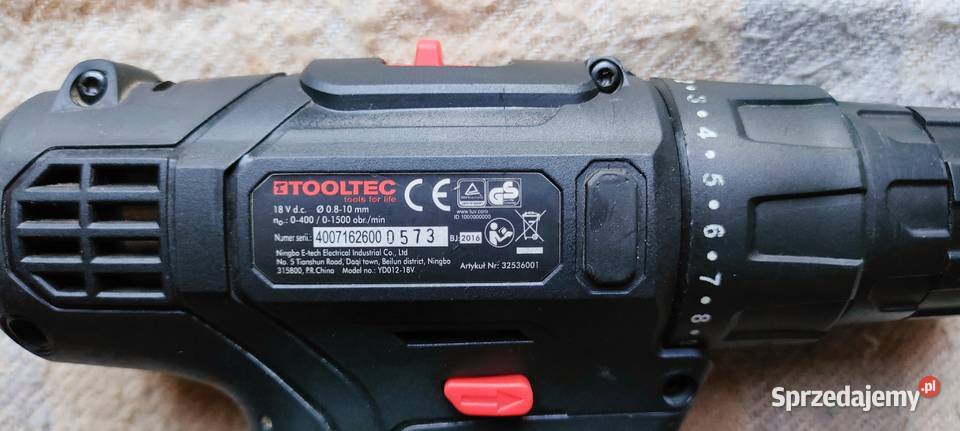 Wiertarkowkrętarka Tooltec 32536001 18V Wiertarki i wkrętarki Rybnik sprzedam