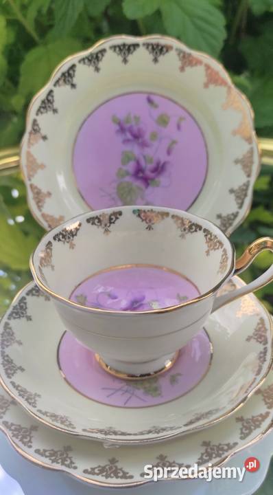 ROYAL ALBERT Sweet Violets kolekcjonerskie Trio łódzkie Pabianice