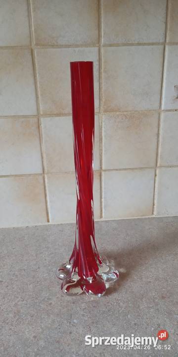 vintage czerwony wazonik Porcelana i szkło małopolskie Nowy Targ sprzedam