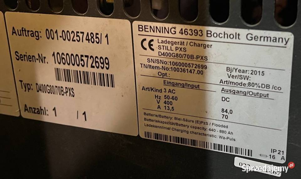 STILL PXS PULS 80V 70A Prostownik do wózka Poznań sprzedam