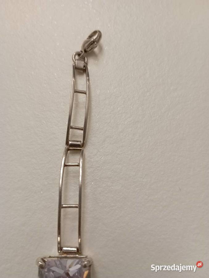 Bransoletka srebrna z dużą cyrkonią