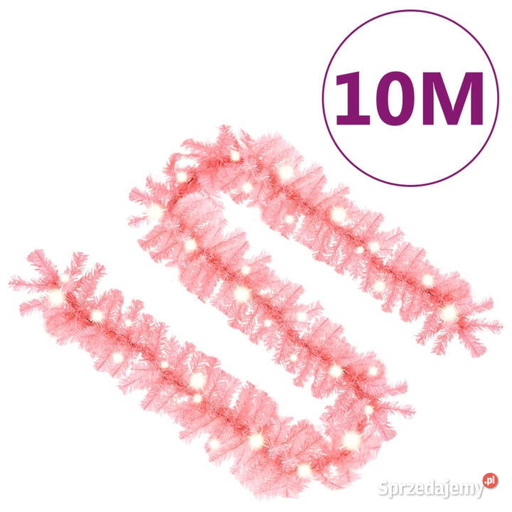 Girlanda świąteczna z lampkami LED 10 m różowa mazowieckie