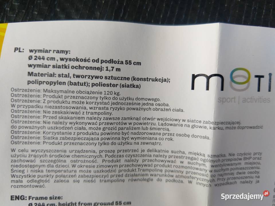 NAJTANIEJ Trampolina z Drabinką 244 z Siatką Wew