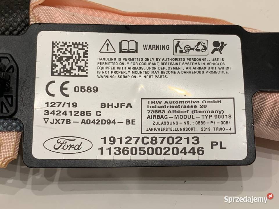 KURTYNA POWIETRZNA PRAWY FORD FOCUS IV podkarpackie sprzedam