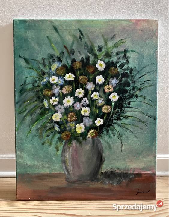 Obraz bukiet kolorowych kwiatów w wazonie Obrazki i obrazy Warszawa