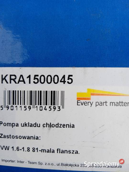 Pompa układu chłodniczego VW zachodniopomorskie Pyrzyce