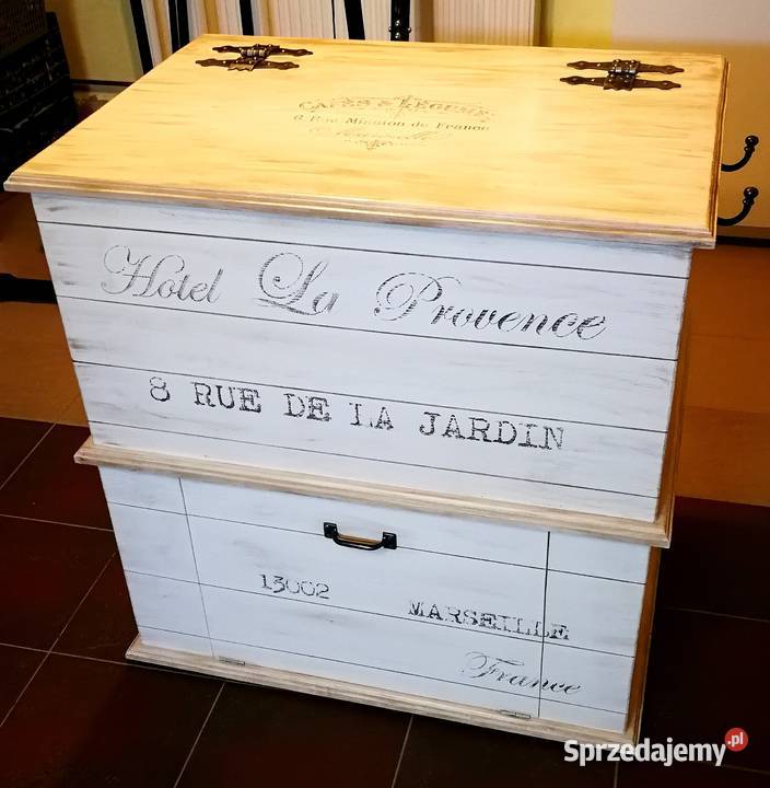 Skrzynia prowansalska decoupage podwójna z Radków sprzedam