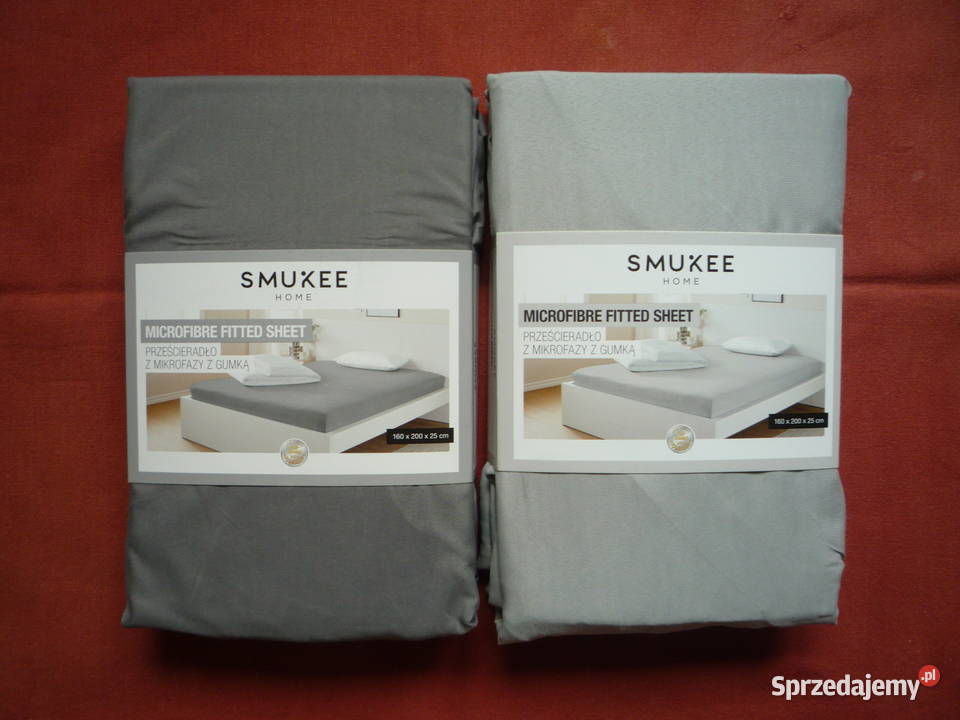 Smukee Szare Mikrofaza Prześcieradło z gumką zachodniopomorskie Szczecin sprzedam