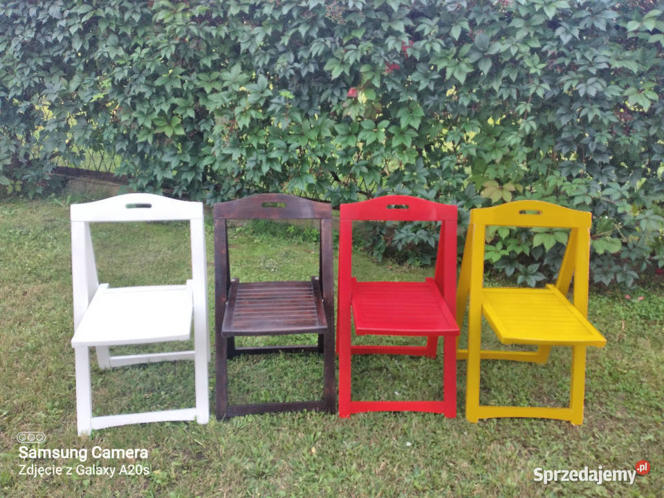 Zestaw 4 składanych krzeseł Aldo JacoberLata 70 Częstochowa