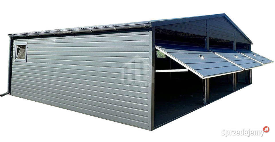 Garaż blaszany 9x5m 3x brama uchylna 2x okno pomorskie Gdańsk