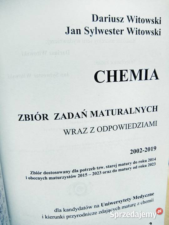 Chemia zbiór zadań maturalnych Witowski mazowieckie Warszawa