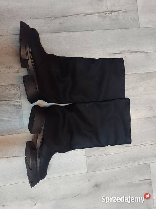 3940 Czarne Zdobione Kozaki traperowe NOWE skóra ekologiczna Kraków