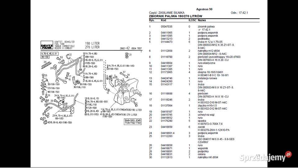 Deutz Fahr katalogi części DX AGROSTAR AGROTRON motoryzacja, transport pomorskie Gdańsk