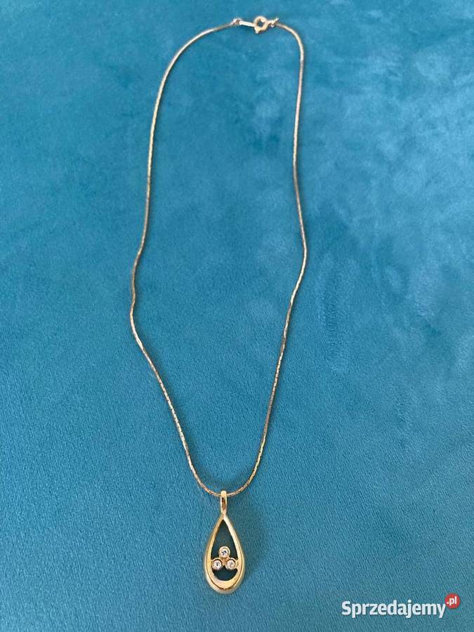 Nowy komplet naszyjnik kolczyki pozłacany USA Nisko