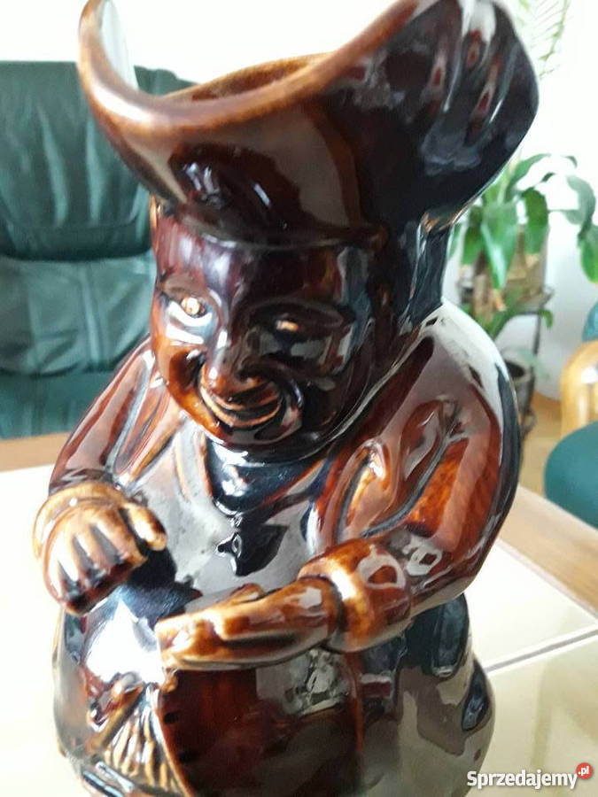 Antyk ceramiczny figuralny kufel 1840 Janów Lubelski