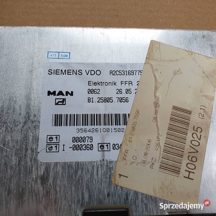 MAN TGA TGX STEROWNIK KOMPUTER FFR 81258057056