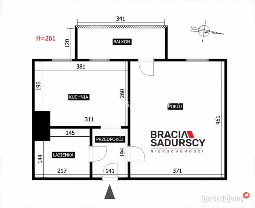 Mieszkanie Kraków Wielicka 3322 metry 1 pokój Liczba pokoi 1