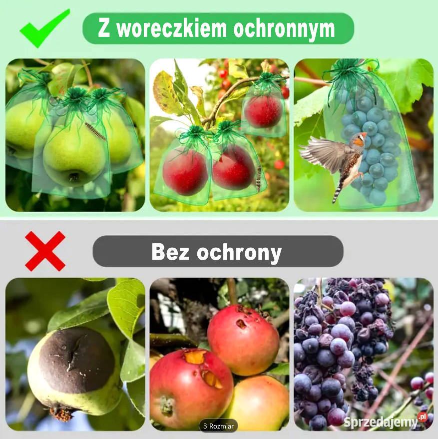 50 worki siatka ochrona przed owadami na owoce Krosno