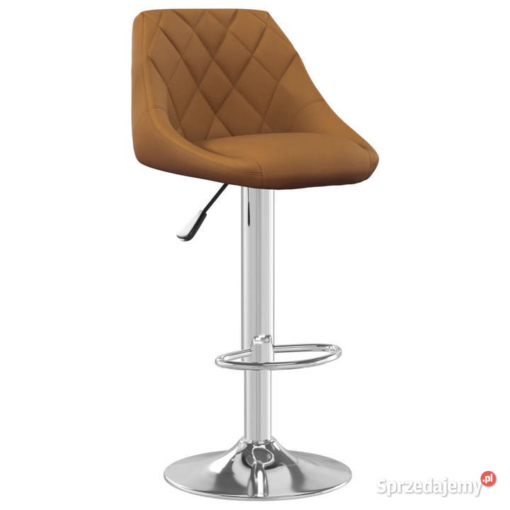 Stołki barowe 2 brązowe obite aksamitem WM335303 Warszawa