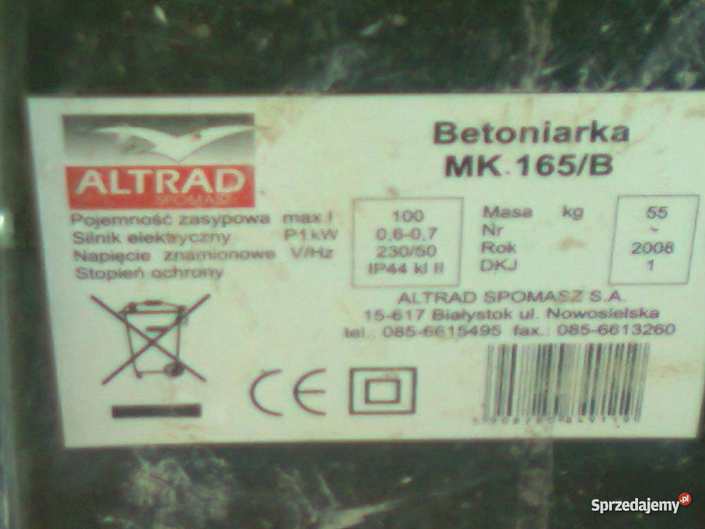 betoniarka 100 Elektryczne Klucze