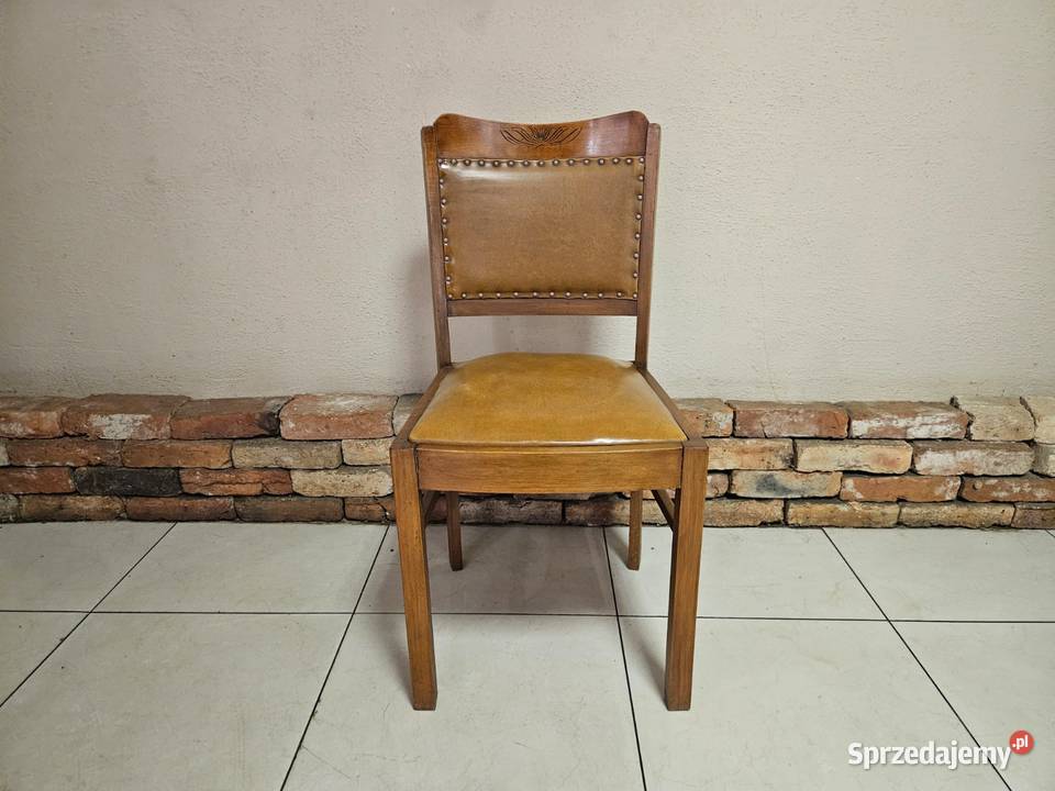 KRZESŁO fotel DREWNO Z OBICIEM stylowe piękne Pszczyna