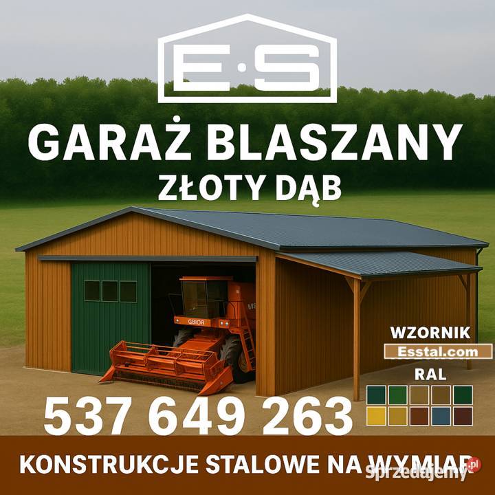 Garaż Blaszany GRAFITOWY Hala Wiata Wysoki Wjazd Krosno