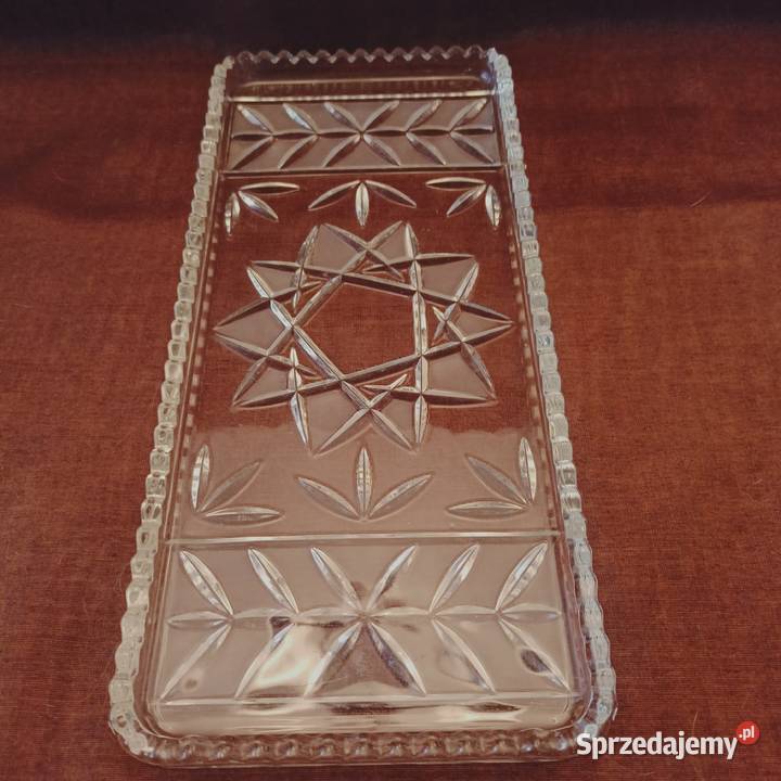 Piękna patera kryształowa na ciasta babkę śląskie