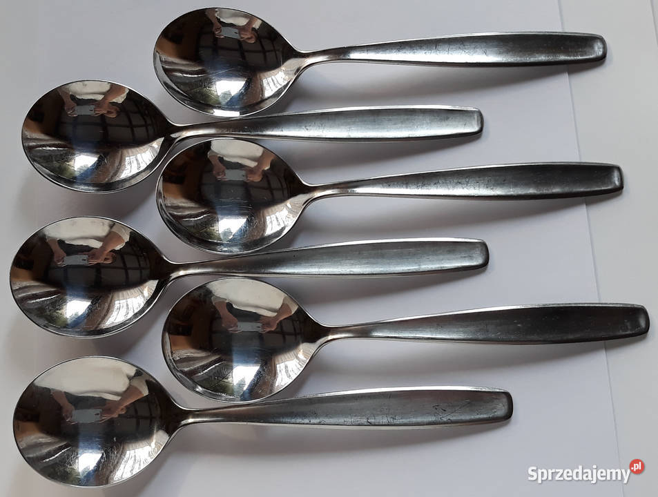 Łyżki do bulionu WKLĘSŁY Gerlach sztućce PRL Sztućce Dąbrowa Górnicza